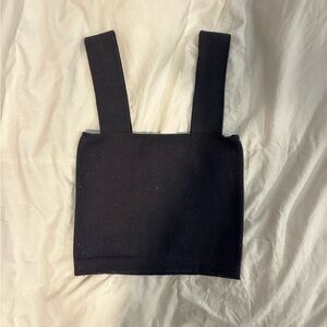 Black Ribbed Crop Top